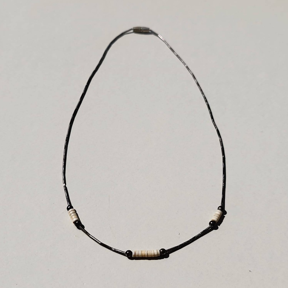 Vintage Liquid Sterling Silver Heishi Shell Southwestern Boho Necklace - Picture 5 of 5